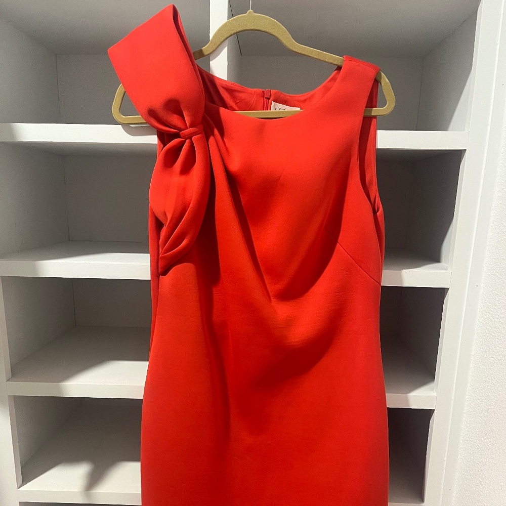 Eliza J Bow Sleeve Red Dress Size 14